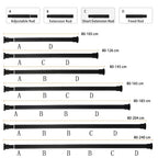 Adjustable 32-80 inch shower bar, 1-inch diameter spring tension bar, no drilling required, rust proof and anti slip shower bar